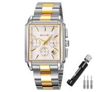 SKMEI Reloj cuadrado para hombre de negocios, acero inoxidable, cronógrafo, impermeable, de lujo, analógico, simple, regalos para padres, regalos de papá, relojes de pulsera dorados y negros