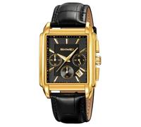 SKMEI Reloj cuadrado para hombre de negocios, acero inoxidable, cronógrafo, impermeable, de lujo, analógico, simple, regalos para padres, regalos de papá, relojes de pulsera dorados y negros
