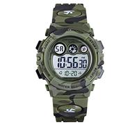 SKMEI Reloj de pulsera para hombre, reloj digital deportivo impermeable con cronógrafo de doble hora y alarma retroiluminada, Camo Green-L, 1.65*1.5*0.55 inch, Deportes