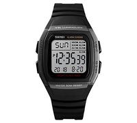 SKMEI Reloj de pulsera para hombre, reloj digital deportivo impermeable con cronógrafo de doble hora y alarma retroiluminada, 4-Gris, Digital