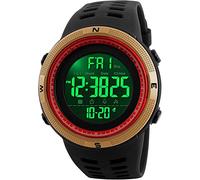 SKMEI Reloj deportivo Digital para hombre,50m,resistente al agua,LED,militar,multifunción,reloj inteligente,cronómetro,cuenta atrás,alarma de fecha automática