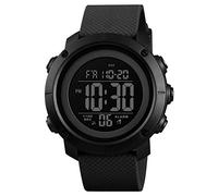 SKMEI Reloj deportivo digital para hombre, resistente al agua, 50 m, LED, militar, multifunción, cronómetro, cuenta regresiva, alarma de fecha automática, negro, Cronógrafo, digital