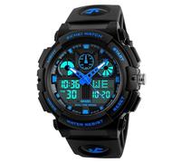 SKMEI Reloj deportivo digital para hombre, resistente al agua, pantalla LED, cronómetro, alarma, reloj de pulsera, 1270-azul