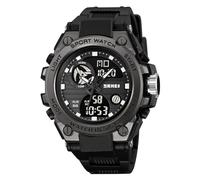 SKMEI Reloj deportivo digital para hombre, resistente al agua, pantalla LED, cronómetro, alarma, reloj de pulsera, 2360-Negro-Negro
