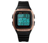 Skmei Reloj Digital Cuadrado para Hombre, multifunción, Impermeable, con Cuenta atrás, Alarma para Hombres