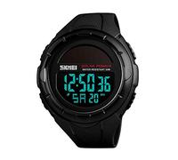 SKMEI Reloj digital para hombre, resistente al agua, militar, con retroiluminación LED, cronógrafo, alarma, reloj deportivo de cara grande negro para hombres y niños, 1-Negro, 1.8*2*0.59 inch, militar