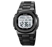 SKMEI Reloj electrónico de una sola pantalla para hombre, resistente al agua, a la moda, para negocios, relojes para hombre - 2004, Blanco y negro