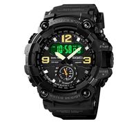 SKMEI Reloj Militar analógico Digital Impermeable Luminoso Deportivo para Hombre con Fecha y Semana Alarma táctico, SKMEI -1637-Negro