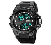SKMEI Reloj militar analógico digital impermeable luminoso deportivo para hombre con fecha y semana alarma táctico, 2031-Negro