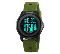 SKMEI Relojes deportivos digitales para niños con retroiluminación LED colorida, impermeables, multifunción, para regalo para niños y niñas, Verde Armada (ArmyGreen)
