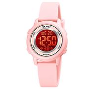 SKMEI Relojes deportivos digitales para niños con retroiluminación LED colorida, impermeables, multifunción, para regalo para niños y niñas, 1721-Rosa-F, 1.57*1.34*0.47 inch, Deportes