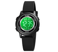 SKMEI Relojes deportivos digitales para niños con retroiluminación LED colorida, impermeables, multifunción, para regalo para niños y niñas, 1721-Negro-F
