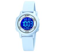 SKMEI Relojes deportivos digitales para niños con retroiluminación LED colorida, impermeables, multifunción, para regalo para niños y niñas, 1721-Blue-F