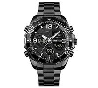 SKMEI Relojes para hombre cronógrafo de acero inoxidable resistente al agua fecha analógico reloj de cuarzo negocios relojes de pulsera para hombres