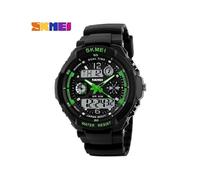 (Skmei verde) Nuevos relojes deportivos S Shock Fashion G para hombre, relojes digitales analógicos