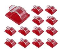 Sknrlko Ganchos para cadena de luces al aire libre, paquete de 50 clips transparentes con 50 adhesivos impermeables para lámpara