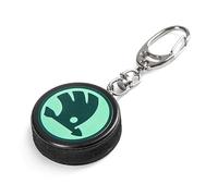 Skoda 6U0087011A - Llavero de goma dura con diseño de disco de hockey sobre hielo, color verde/negro, Negro, talla única, Clásico
