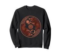 Sköll y Hati Yin Yang Sol y Luna Nórdica Círculo Rúnico Sudadera