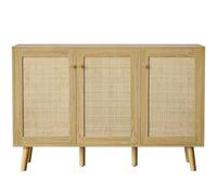 Skokliz Aparador Buffet 3 Puertas Aparador para Salón Moderno con Estantes Ajustables, Armario de Almacenamiento para Comedor Entrada Mueble para TV 120x40x82 cm para Cocina, Entrada, Dormitorio