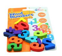 Skoolzy Rainbow Wooden Numbers Puzzle 13 Piece Set - Kids Can Learn Addition Subtraction Educational Counting Math Montessori Toys for Toddl