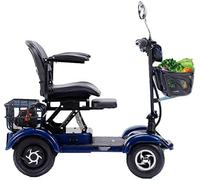 SKORDO Scooter de movilidad de 4 ruedas, dos plazas, 380 W, resistente, para personas mayores y adultos, capacidad de 200 kg, 48 V, 20 Ah, portátil, plegable, para ancianos, iluminación LED completa