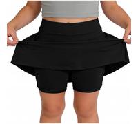 Skort Deportivo para niñas con Pantalones Cortos Ocultos y Bolsillos Laterales Ideal para Danza Atletismo Escuela y Actividades al Aire Libre
