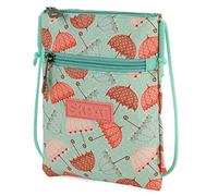 SKPAT - Bolsito con Asa Bandolera para Niña de Lona Estampada para Móvil Bolsillo Frontal con Cremallera. Ideal para Uso Diario, Verde Menta