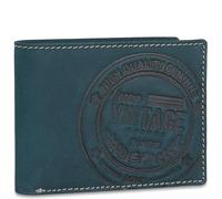 SKPAT - Cartera de Piel para Hombre - Cartera Hombre Piel con Monedero Interior y Tarjetero, diseño Slim, Cuero auténtico, Regalo Elegante. Proteccion RFID, Azul