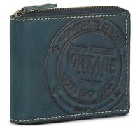 SKPAT - Cartera de Piel para Hombre - Cartera Hombre Piel con Monedero Interior y Tarjetero, diseño Slim, Cuero auténtico, Regalo Elegante. Proteccion RFID, Azul
