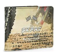 SKPAT - Cartera Juvenil Negro De PVC/Nylon Resistente para Chico Deporte Casual con Bolsillo Monedero Cremallera Ideal para Adolescente Y Jovenes