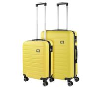 SKPAT - Juego Maletas De Viaje rígidas Trolley con Candado de Combinacion TSA y 4 Doble Rueda 360° Set Maletas De Viaje Ligeras y Resistentes, Amarillo