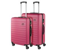 SKPAT - Juego Maletas De Viaje rígidas Trolley con Candado de Combinación y 4 Doble Rueda 360° Set Maletas De Viaje Ligeras y Resistentes, Fucsia