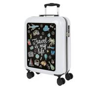 SKPAT - Maleta Mediana con 4 Ruedas Giratorias para Viajes Largos Tipo Trolley Ideal como Maletas de Viaje Grandes 23 Kilos y Maleta Viaje Mediana Resistentes, Blanco-Travel