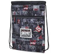 SKPAT - Mochila Playa con Cordón - Mochila Cuerdas Multifuncional para Niño y Niña - Mochila Gimnasio Bolsa Ligera y Resistente para Uso Diario - Mochila de Cuerdas Unisex Diseño y Marca, Negro