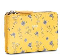 SKPAT - Monedero Mujer con Cremallera Segura Estilo Compacto Monedero Piel Autentica Print Pequeño Diseño Sofisticado Monedero Mujer Pequeño, Amarillo