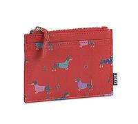 SKPAT - Monedero Mujer con Cremallera Segura Estilo Compacto Monedero Piel Autentica Print Pequeño Diseño Sofisticado Monedero Mujer Pequeño, Rojo