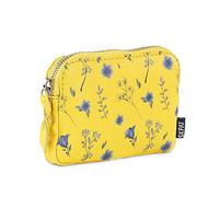 SKPAT - Monedero Mujer con Cremallera Segura Estilo Compacto Monedero Piel Autentica Print Pequeño Diseño Sofisticado Monedero Mujer Pequeño, Amarillo
