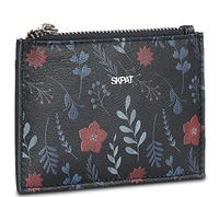 SKPAT - Monedero Mujer con Cremallera Segura Estilo Compacto Monedero Piel Autentica Print Pequeño Diseño Sofisticado Monedero Mujer Pequeño, Marino