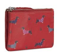 SKPAT - Monedero Mujer de Piel Compacta con Cremallera - Cartera Pequeña Funcional, Rojo