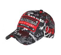 SKR Gorra de plata o Plomo Pablo Escobar Rojo y Negro Medellín Béisbol - Unisex, rojo, Talla única