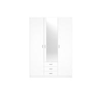 Skraut Home Armario Roma 3 Puertas + 3 cajones con Espejo Color Blanco Mate 215x148,9x51 cm