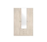 Skraut Home Armario Roma 3 Puertas + 3 cajones con Espejo Color Roble 215x148,9x51 cm