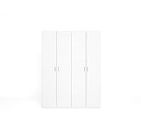 Skraut Home Armario ropero River, 4 Puertas, con estaneria y colgadores Color Blanco Mate 150,4x197,5x52,6 cm