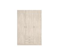 Skraut Home Armario Ropero Roma 3 Puertas 3 Cajones Color Roble Vestidor Habitación Dormitorio 216x149x53 Cm