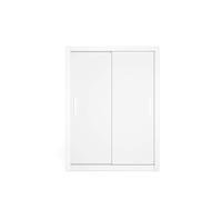 Skraut Home Armario Sava 2 Puertas Correderas Color Blanco Mate,Estante y Colgador Interior, Habitación Matrimonio o Juvenil 201x150,5x58,7 Cm