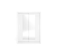 Skraut Home Armario Sava 2 Puertas Correderas con Espejo Blanco Mate 201x150x58,7 Cm