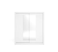Skraut Home Armario Sava 2 Puertas Correderas + Espejo Blanco Mate 201x182x58,7 Cm