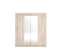 Skraut Home Armario Sava 2 Puertas Correderas + Espejo Blanco Roble 201x182x58,7 Cm