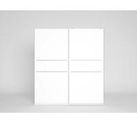 Skraut Home Armario Siena 2 Puertas correderas, Color Blanco Mate, Estante y Colgador Interior, 200,5x182x56 cm