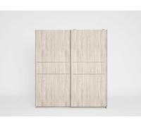 Skraut Home Armario Siena 2 Puertas correderas, Color Roble, Estante y Colgador Interior, 200,5x182x56 cm